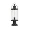 Z-Lite Roundhouse 1 Light Outdoor Pier Mounted Fixture, Black And Clear Seedy 569PHM-533PM-BK - alternate 4